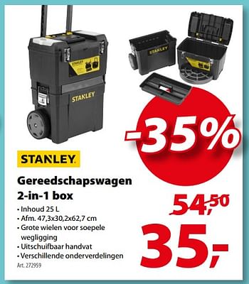 Promotions Stanley gereedschapswagen 2-in-1 box - Stanley - Valide de 06/12/2017 à 18/12/2017 chez Gamma