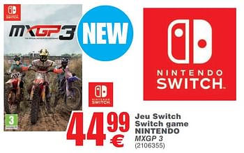 Promotions Jeu switch switch game nintendo mxgp 3 - Nintendo - Valide de 28/11/2017 à 11/12/2017 chez Cora