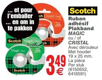 Promotions Ruban adhésif plakband magic ou-of cristal - Scotch - Valide de 28/11/2017 à 11/12/2017 chez Cora