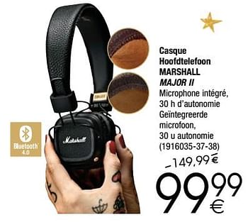 Promoties Casque hoofdtelefoon marshall major ll - MARSHALL - Geldig van 28/11/2017 tot 24/12/2017 bij Cora