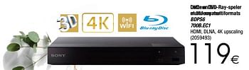 Promoties Sony lecteur dvd et blu-ray multiformats dvd- en blu-ray-speler multiformaten bdps6 700b.ec1 - Sony - Geldig van 28/11/2017 tot 24/12/2017 bij Cora
