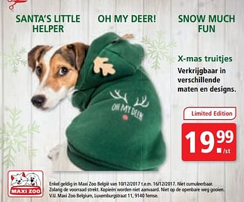 Promoties X-mas truitjes - Huismerk - Maxi Zoo - Geldig van 10/12/2017 tot 16/12/2017 bij Maxi Zoo