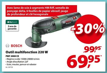 Promotions Bosch outil multifonction 220 w pmf 2000 ce - Bosch - Valide de 06/12/2017 à 18/12/2017 chez Gamma