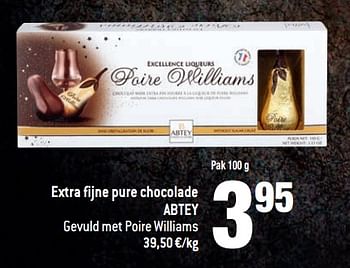 Promoties Extra fijne pure chocolade abtey - Abtey - Geldig van 22/11/2017 tot 01/01/2018 bij Match