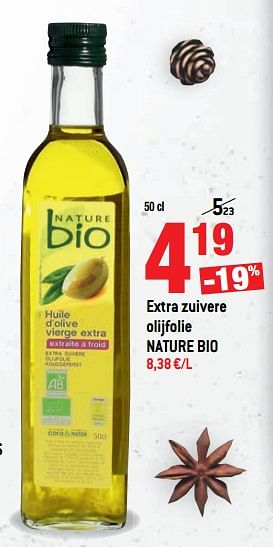 Promoties Extra zuivere olijfolie nature bio - NATURE BIO - Geldig van 22/11/2017 tot 01/01/2018 bij Match