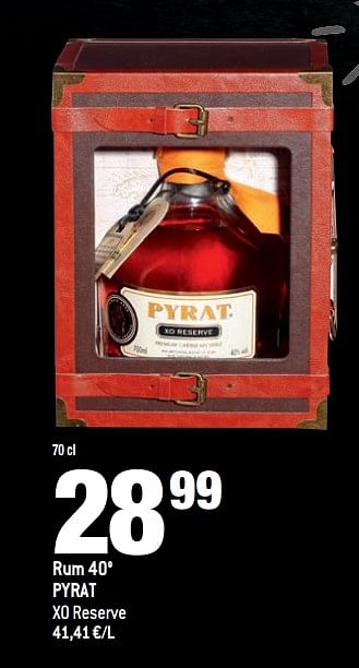 Promoties Rum 40° pyrat xo reserve - PYRAT - Geldig van 22/11/2017 tot 01/01/2018 bij Match