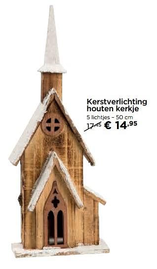 Promoties Kerstverlichting houten kerkje - Huismerk - Molecule - Geldig van 24/11/2017 tot 31/12/2017 bij Molecule
