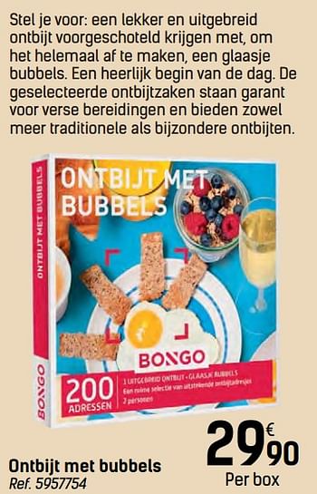 Bongo ontbijt met promo bubbels