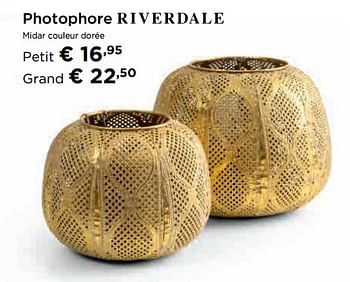 Promotions Photophore riverdale midar couleur dorée petit - Riverdale - Valide de 24/11/2017 à 31/12/2017 chez Molecule