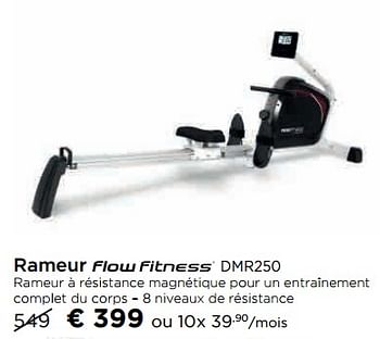 Promoties Rameur flow fitness dmr250 - Flow Fitness - Geldig van 24/11/2017 tot 31/12/2017 bij Molecule