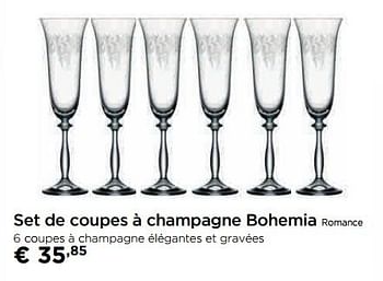 Promotions Set de coupes à champagne bohemia romance - Bohemia - Valide de 24/11/2017 à 31/12/2017 chez Molecule