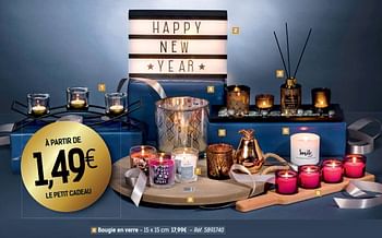 Promotions Bougie en verre - Produit maison - Carrefour  - Valide de 24/11/2017 à 24/12/2017 chez Carrefour