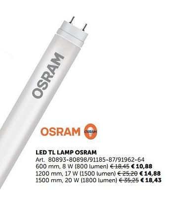 Promoties Led tl lamp osram - Osram - Geldig van 05/12/2017 tot 31/12/2017 bij Zelfbouwmarkt