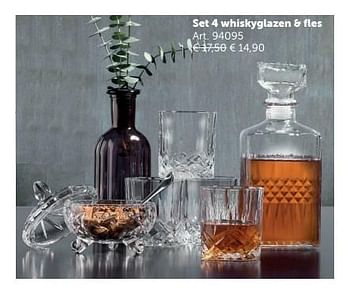 Promoties Set 4 whiskyglazen + fles - Huismerk - Zelfbouwmarkt - Geldig van 05/12/2017 tot 31/12/2017 bij Zelfbouwmarkt