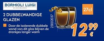 Promoties 2 dubbelwandige glazen - Luigi Bormioli - Geldig van 29/11/2017 tot 29/12/2017 bij Krefel
