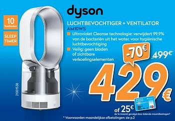 Promoties Dyson luchtbevochtiger + ventilator am10ws - Dyson - Geldig van 29/11/2017 tot 29/12/2017 bij Krefel