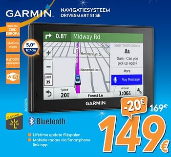 Promotions Garmin navigatiesysteem drivesmart 51 se - Garmin - Valide de 29/11/2017 à 29/12/2017 chez Krefel