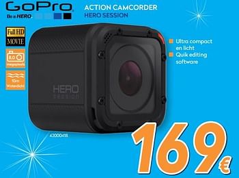 Promoties Gopro action camcorder hero session - Go Pro - Geldig van 29/11/2017 tot 29/12/2017 bij Krefel
