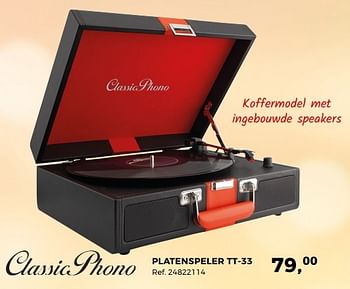Promoties Classic phono platenspeler tt-33 - Classic Phono - Geldig van 05/12/2017 tot 09/01/2018 bij Supra Bazar