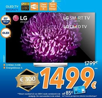 Promoties Lg oled tv 55eg9a7v - LG - Geldig van 29/11/2017 tot 29/12/2017 bij Krefel