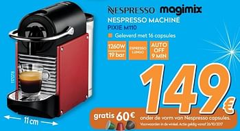 Magimix Nespresso nespresso pixie m110 - Promotie bij Krefel