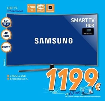 Promoties Samsung led tv ue55mu6640 - Samsung - Geldig van 29/11/2017 tot 29/12/2017 bij Krefel