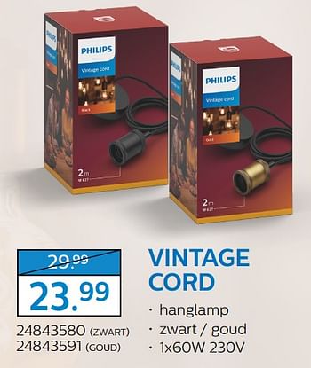 Promoties Vintage cord - Philips - Geldig van 05/12/2017 tot 09/01/2018 bij Supra Bazar