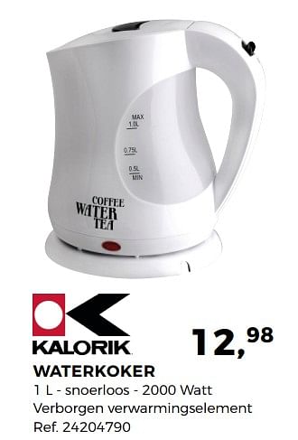 Promoties Waterkoker - Kalorik - Geldig van 05/12/2017 tot 09/01/2018 bij Supra Bazar
