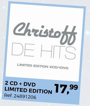 Promotions 2 cd + dvd limited edition christoff de hits - Produit maison - Supra Bazar - Valide de 05/12/2017 à 09/01/2018 chez Supra Bazar