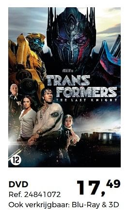 Promoties Dvd transformers the last knight - Huismerk - Supra Bazar - Geldig van 05/12/2017 tot 09/01/2018 bij Supra Bazar