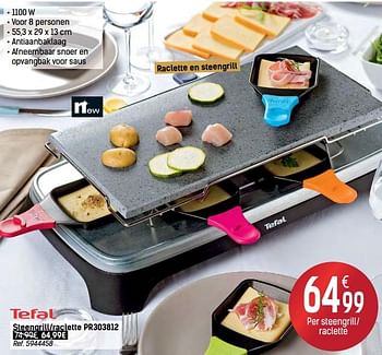 Tefal steengrill-raclette pr303812 - Carrefour