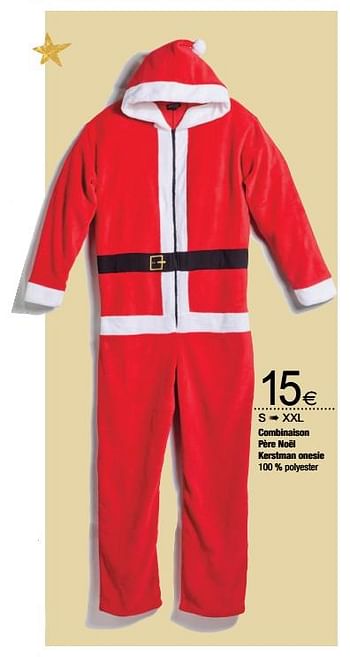 Promotions Combinaison pére noel kerstman onesie - INFLUX - Valide de 28/11/2017 à 24/12/2017 chez Cora