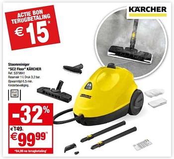 Promoties Kärcher stoomreiniger sc2 floor - Kärcher - Geldig van 12/12/2017 tot 30/12/2017 bij Brico