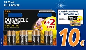 Promotions Duracell piles aa plus power - Duracell - Valide de 05/12/2017 à 29/12/2017 chez Krefel