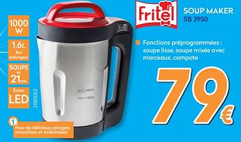 Promoties Fritel soup maker sb 2950 - Fritel - Geldig van 05/12/2017 tot 29/12/2017 bij Krefel