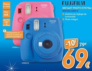 Promotions Fujifilm instant photo system instax mini 9 - Fujifilm - Valide de 05/12/2017 à 29/12/2017 chez Krefel