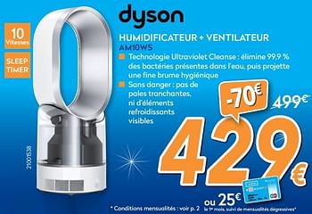Promotions Dyson humidificateur + ventilateur am10ws - Dyson - Valide de 05/12/2017 à 29/12/2017 chez Krefel