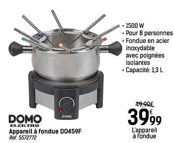 Promotions Domo elektro appareil à fondue do459f - Domo elektro - Valide de 24/11/2017 à 24/12/2017 chez Carrefour