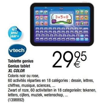 Promotions Tablette genius genius tablet xl color - Vtech - Valide de 28/11/2017 à 24/12/2017 chez Cora
