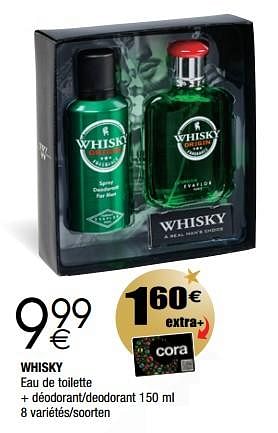 Promotions Whisky eau de toilette + déodorant-deodorant 150 ml - Produit maison - Cora - Valide de 28/11/2017 à 24/12/2017 chez Cora