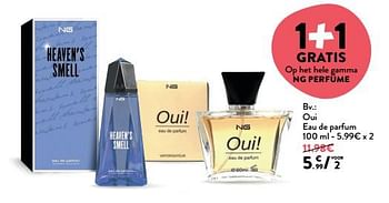 Promoties Oui eau de parfum - NG Perfumes - Geldig van 29/11/2017 tot 19/12/2017 bij DI