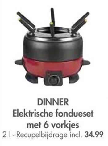 Promotions Dinner elektrische fondueset met 6 vorkjes - Produit maison - Casa - Valide de 27/11/2017 à 31/12/2017 chez Casa