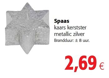 Promotions Spaas kaars kerstster metallic zilver - Spaas - Valide de 29/11/2017 à 12/12/2017 chez Colruyt