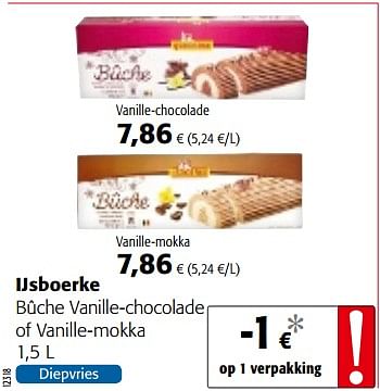 Promoties Ijsboerke bûche vanille-chocolade of vanille-mokka - Ijsboerke - Geldig van 29/11/2017 tot 12/12/2017 bij Colruyt
