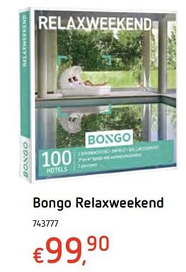 Promoties Bongo relaxweekend - Bongo - Geldig van 13/12/2017 tot 30/12/2017 bij Dreamland