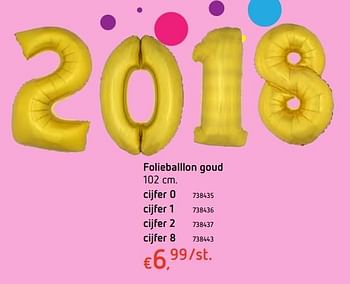 Promoties Folieballlon goud - Huismerk - Dreamland - Geldig van 13/12/2017 tot 30/12/2017 bij Dreamland