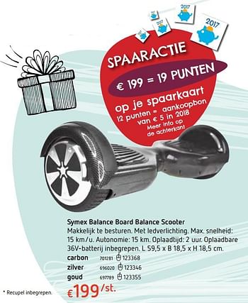 Promotions Symex balance board balance scooter carbon - Symex - Valide de 13/12/2017 à 30/12/2017 chez Dreamland