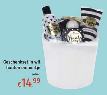 Promoties Geschenkset in wit houten emmertje - Huismerk - Dreamland - Geldig van 13/12/2017 tot 30/12/2017 bij Dreamland