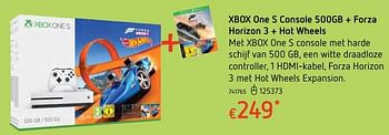 Promoties Xbox one s console 500gb + forza horizon 3 + hot wheels - Microsoft - Geldig van 13/12/2017 tot 30/12/2017 bij Dreamland