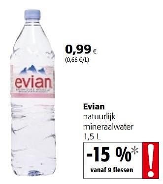 Promoties Evian natuurlijk mineraalwater - Evian - Geldig van 29/11/2017 tot 12/12/2017 bij Colruyt